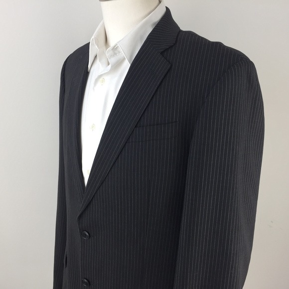 Kenneth Cole 39 L Charcoal Gray Pinstripe Suit